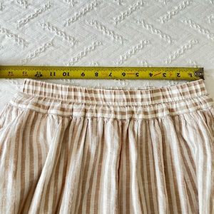 Striped linen midi skirt